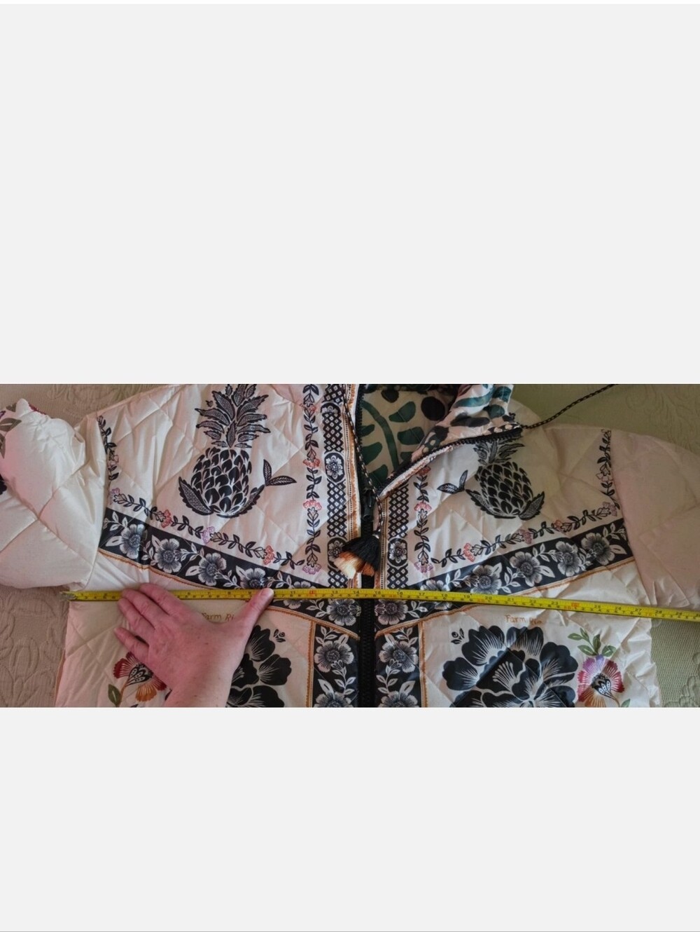 Stuning New Farm Rio Romantic Garden Reversible Puffed Hooded Belted Jacket L XL - Picture 5 of 16